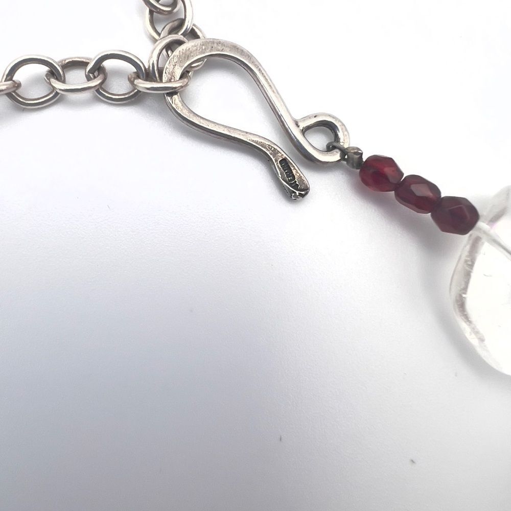 Stunning Butterfly Statement Necklace with Natural Crystal & Sterling Silver - Picture 9 of 10